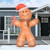 HOMCOM 8ft Christmas Inflatable Gingerbread Man with a Candy Cane, Outdoor Blow-Up Yard Decoration with LED Lights Display - 2 of 4