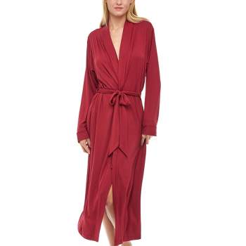 Women's Classic Soft Knit Long Lounge Robe with Pockets