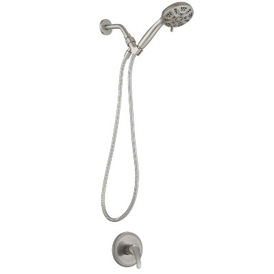 Single-Handle 6-Spray Shower Faucet Set Trim Kit with Valve and Filtered Handheld Shower Head