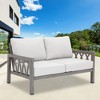 Cesicia 53.9'' x 34'' x 28.7'' in Modern Aluminum Sofa Couches with Soft Cushions Seating 2 for Patio, Courtyard and Balcony Black&Gray - 4 of 4