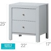Vynxaria Transitional White Nightstand, 2 Drawers, 25"H X 22"W X 17"D, Durable Build, Versatile Design - 4 of 4