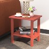 Tree City Double Outdoor Side Table, 2-Tier Weather-Resistant Patio End Table for Backyard, Porch & Pool, Durable HDPE Small Table - 2 of 4