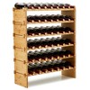 Bamboo Wine Rack 1.5Cm Thick Wood Wine Bottle Rack 36 Bottles Capacity 4 Layers Wine Storage Rack Durable Bamboo Wood - 2 of 4