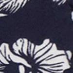 navy hibiscus linen
