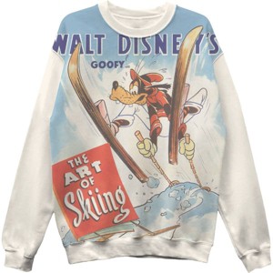 Men's Disney Goofy Fleece Crewneck Sweatshirt - Beige - 1 of 3