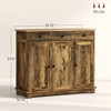 Kitchen Storage Cabinet, Sideboard Floor Cupboard with Solid Wood Top, Adjustable Shelf, and 3 Drawers - 3 of 4