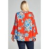 Women's Floral Bell Sleeve Top - PLUS - Oddi - 3 of 4