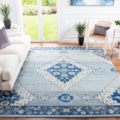 Elegant Gray and Cream Reversible Easy-Care Area Rug, 6'7" x 9'2"