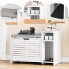 Litter Box Enclosure with Top Opening with Cushion, Cat Litter Box Furniture Hidden, Litter Box Hidden, Cat House, Privacy Cat Litter Box Cabinet - 3 of 4