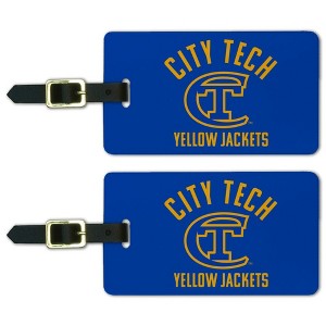 New York City College of Technology Yellow Jackets Logo Luggage ID Tags Suitcase CarryOn Cards  Set of 2 - 1 of 4