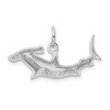 Black Bow Jewelry 14k White Gold Hammerhead Shark Charm - 3 of 4