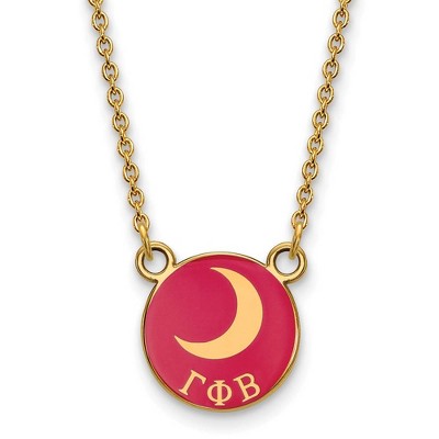 Black Bow Jewelry 14k Yellow Gold Plated Sterling Silver Gamma Phi Beta Greek Life Necklace 18 Inch