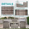 Sapphtopaz Outdoor Furniture Sets Woven Outdoor Couch Sectional Conversation Sofa with Cushion Rectangular Coffee Table for Outdoor, Terrace - 4 of 4