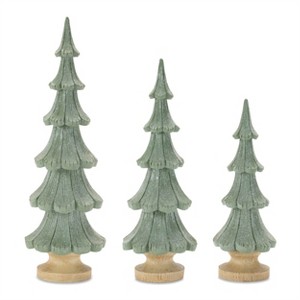 Glittered Pine Tree (Set of 3) - 1 of 1