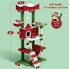 63" Large Christmas Cat Tree Tower Indoor: Tall Modern Cat Condo House with Scratching Post & Hammock - 2 of 4