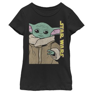 Girl's Star Wars: The Mandalorian Grogu Portrait T-Shirt - 1 of 4