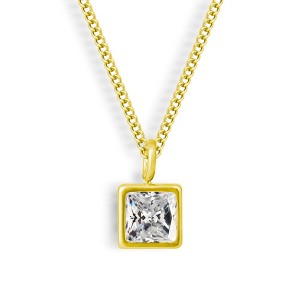 EVRY JEWELS WATERPROOF Gold or Silver Plated Faye Birthstone Necklace - 1 of 3