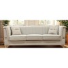 82.67'' Velvet Modern Vertical Channel Tufted Backrest Chesterfield 3-Seater Sofa with Gold Metal Legs and 2 Pillows - 3 of 4
