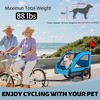 Lyngins Waterproof Oxford Fabric Pet Stroller with Hitch, Safety Belt & Detachable Storage Bags, 88LBS Foldable Dog Bike Trailer Dog Cart for Bicycle - 2 of 4