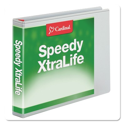 Cardinal 11 x 17 Speedy XtraLife Non-Stick Locking Slant-D Ring Binder 1" Cap White 56200