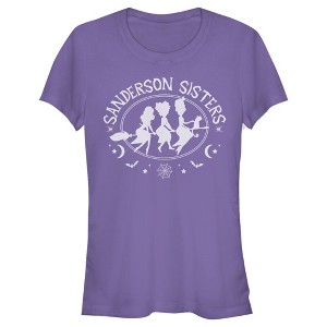 Juniors Womens Disney Hocus Pocus Sanderson Sisters Witch Broom T-Shirt - 1 of 3