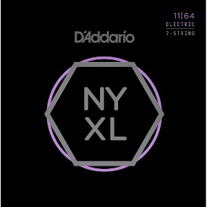 D'Addario NYXL1164 7-String Medium Nickel Wound Electric Guitar Strings (11-64) - 1 of 4
