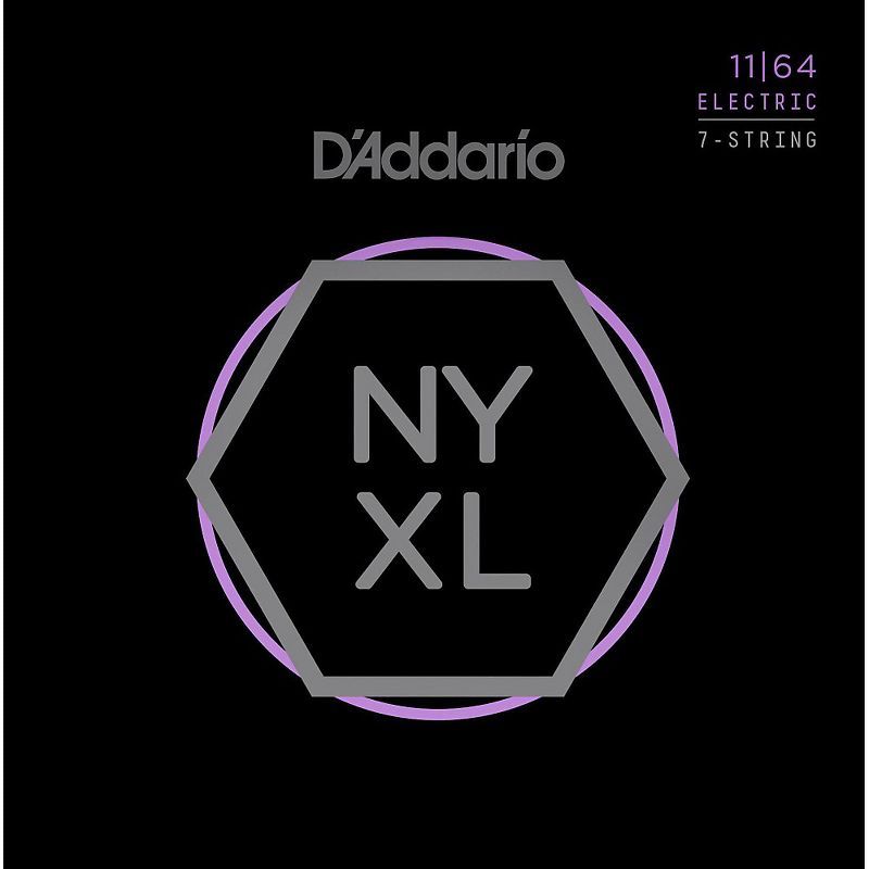 D'Addario NYXL1164 7-String Medium Nickel Wound Electric Guitar Strings (11-64), 1 of 6