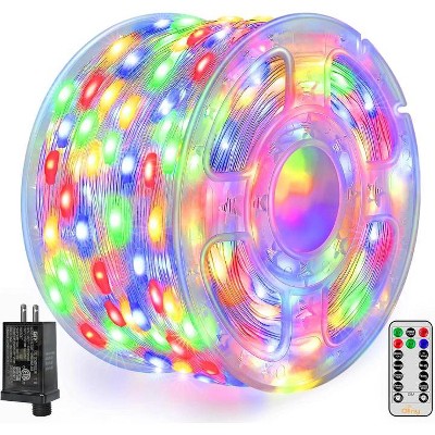 Ollny 600 LED Multicolor IP67 Waterproof Christmas Lights (Clear Wire, Plug in, 8 Modes)