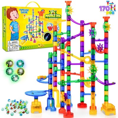 Joyfy 170 Pcs Glowing Marble Run, STEM Educational Building Block Toy, Construction Building Blocks Toys, Birthday Easter Gift for Boys & Girls 3+