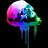 Men's Design By Humans Melting Skull with Vibrant Colors By robotface T-Shirt - 2 of 4