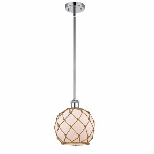 Farmhouse Rope - 1 Light Stem Hung Mini Pendant In Industrial Style-10 Inches Tall and 8 Inches Wide - 1 of 1