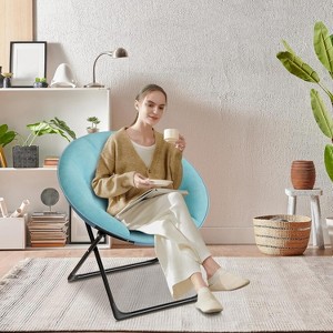 Comfy Saucer Chairs, Folding Reading Lounge Chair, Living Room Chair with Soft Thick Padded Seat & Metal Frame, for Kids Adults - 1 of 4