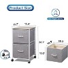 GALAXHERO  2 Drawer Mobile File Cabinet, Rolling Printer Stand, Fabric Vertical Filing Cabinet fits A4 or Letter Size for Home Office - 2 of 4