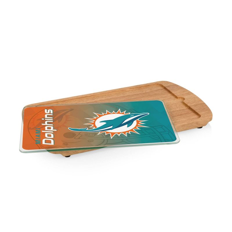 NFL Miami Dolphins Parawood Billboard Glass Top Serving Tray, 3 of 5