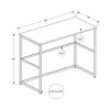 INFURNIC Desks Modern Computer Desk Writing Workstation with Storage Drawers and Metal Legs for Home Office, White, 40"*19"*30" - 3 of 4
