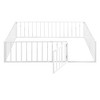 TiramisuBest Queen Size White Metal Floor Bed Frame with Fence & Door - Sturdy & Easy to Assemble - 4 of 4