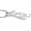 Wrapables 925 Sterling Silver Plated Cute Hanging Cat Pendant Necklace - 2 of 4
