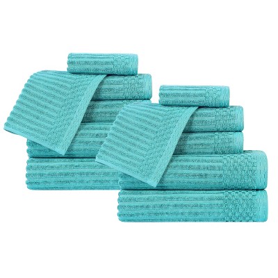 Modern Ribbed Cotton  Assorted Towel Set by Blue Nile Mills
