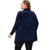 Agnes Orinda Women's Plus Size Velvet Open Front Cardigans with Pockets - 4 of 4