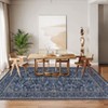 Boho Vintage Floral Rug Stain Resistant Low Pile Non Slip Soft Thin Carpet For Bedroom Room Kids Playroom Office Decor Indoor Carpet - 4 of 4