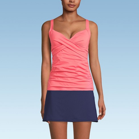 Lands End Women s V neck Wrap Underwire Tankini Swimsuit Top 8 Wood Lily Target