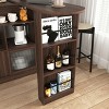 Lirago Walnut Modern Bar Cabinet with Glass Doors Multi-Functional Storage for Dining or Living Room 31.49"Dx15.74"Wx39.37"H - 4 of 4