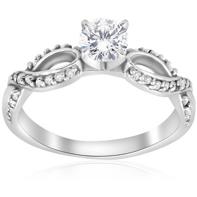 Pompeii3 5/8 ct Diamond Engagement Infinity Crossover Ring 14K White Gold