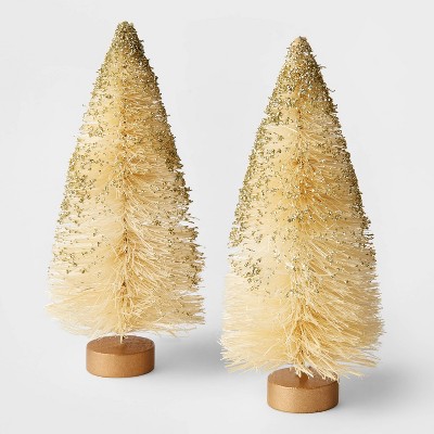 2pc 6" Decorative Sisal Bottle Brush Tree Set Natural - Wondershop™
