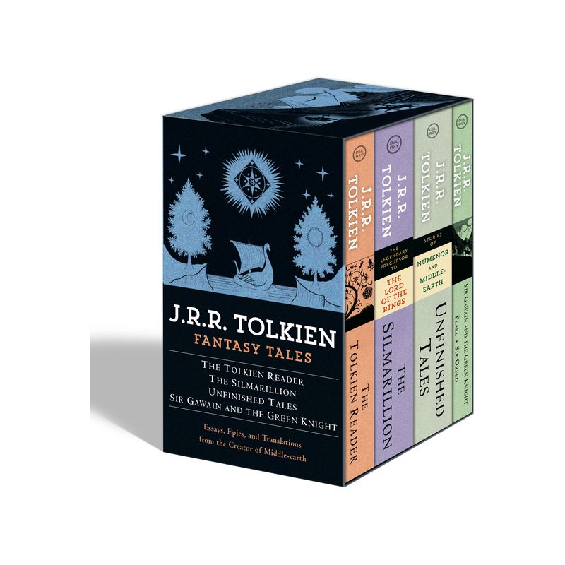 Tolkien Fantasy Tales Box Set (the Tolkien Reader, the Silmarillion, Unfinished Tales, Sir Gawain and the Green Knight) - by  J R R Tolkien, 1 of 2