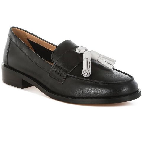 Женские туфли Rag & Co Womens Yelena Real Leather Tassel Loafers 7
