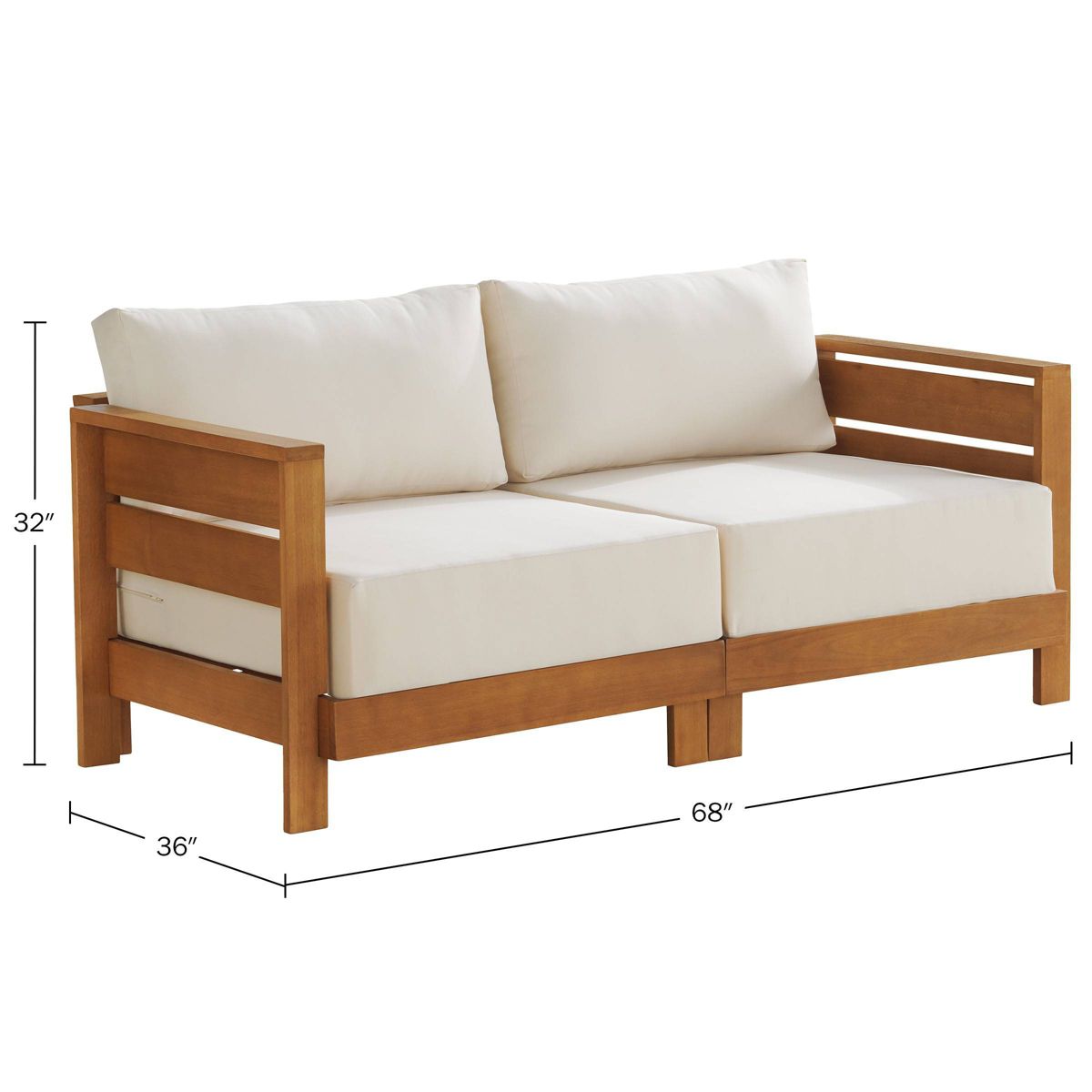 Alaterre Furniture Barton Outdoor Weather Resistant Loveseat with Cushions - thumbnail 3