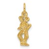 Black Bow Jewelry 14k Yellow Gold Gemini the Twins Zodiac Satin and Diamond Cut Charm - 3 of 4