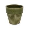 Cheung's Corseta Tapered Vertical Lined Pattern Ceramic Pot - Large - Olive Green - 2 of 4