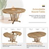Oversart Rustic 5-Piece Extendable Dining Table Set Round Trestle Table and 4 Cross Back Dining Chairs for Kitchen, Dining Room, Brown - 4 of 4